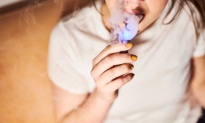 girl having vape