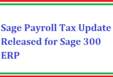 Sage Payroll Tax Update Released for Sage 300 ERP