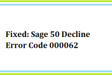 Sage 50 Decline Error Code 000062