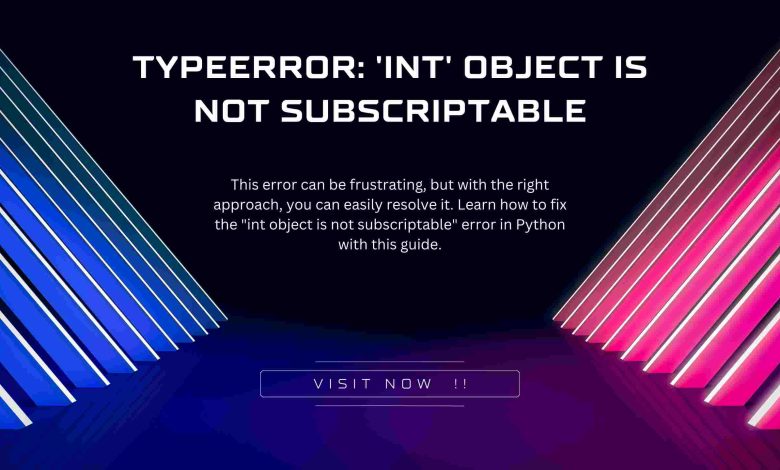 int object is not subscriptable
